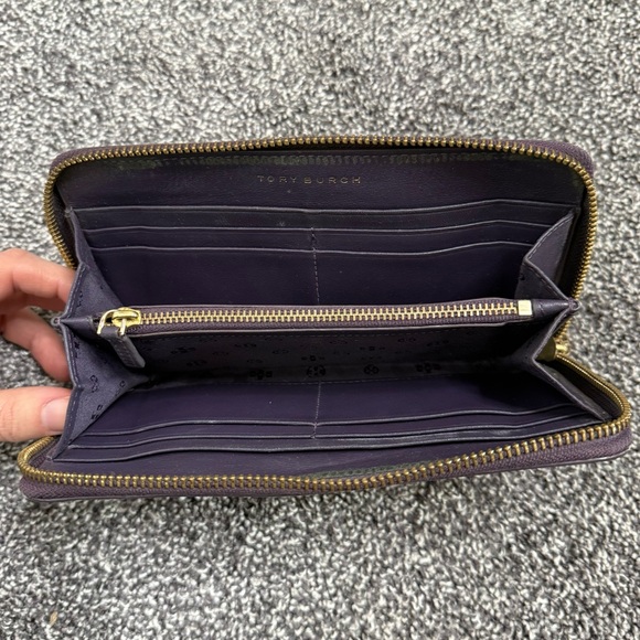 Tory Burch Ivy Zip Continental Wallet Nightshade Purple leather - Picture 8 of 12